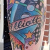Jayme's rocket ship tattoo
