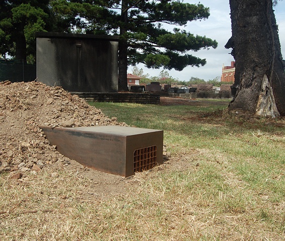 Exhibited in %Hidden: a Rookwood Sculpture Walk%, Rookwood Cemetery, Sydney, 2011