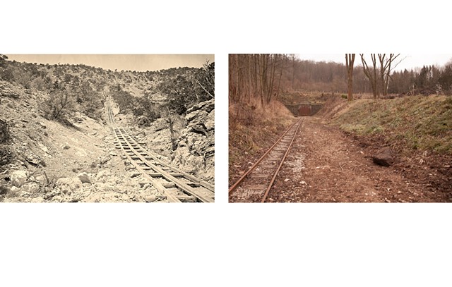 Timothy O'Sullivan, Joseph g cruz, Joseph Cruz, art photography railroads, diptych, joe cru, evanston art center