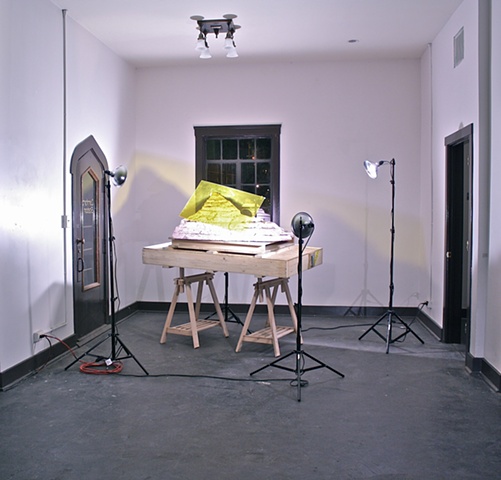 stage, set, installation, Joseph Cruz, Logan Square art. Chicago art, comfort station, Joseph G. Cruz, Joe Cruz art, Joey Cruz art, photo set