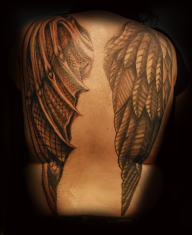 david zobel tattoo artist angel and devil wings david zobel tattoo artist angel and devil wings