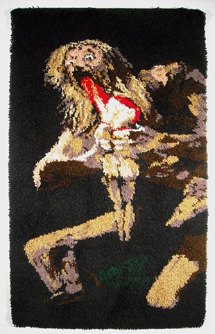 Latch hook rug based on a painting by Francisco de Goya