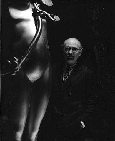 Trova with Study/Falling Man (Venice Landscape) circa 1967.