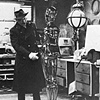 Trova in fabrication workshop with Study/Falling Man (Flapman) circa 1969.