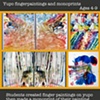 Yupo finger paintings and monoprint