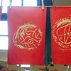 Grade 1 Yarn prints on red rice paper