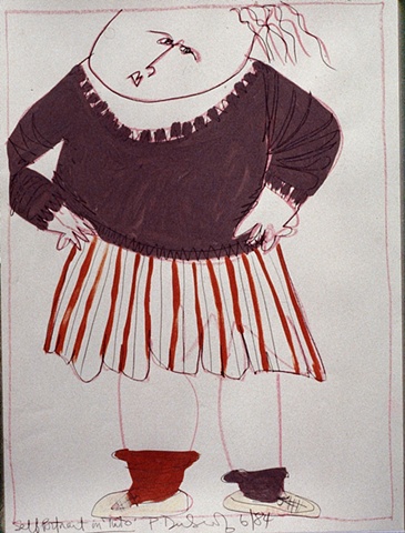 Self-portrait of Patricia Dubroof as a bohemian artist in Spain