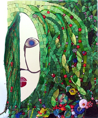 Flora Portrait Mosaic Art Spring