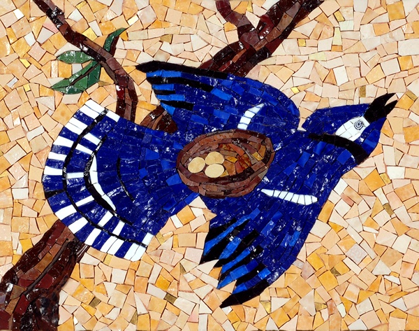 Bird Art, Nests, Annette Cossentine Mosaic Art