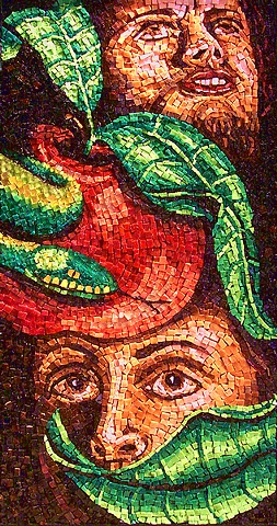 Adam and Eve Eden Apple Mosaic Art