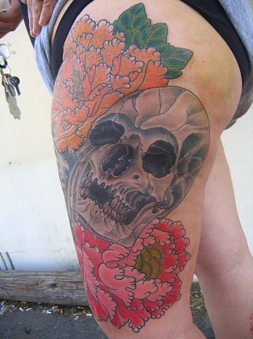 legacy irons tattoo skull peony legacy irons tattoo skull peony
