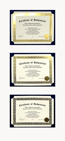 Certificate of Authenticity (Edition of 3)