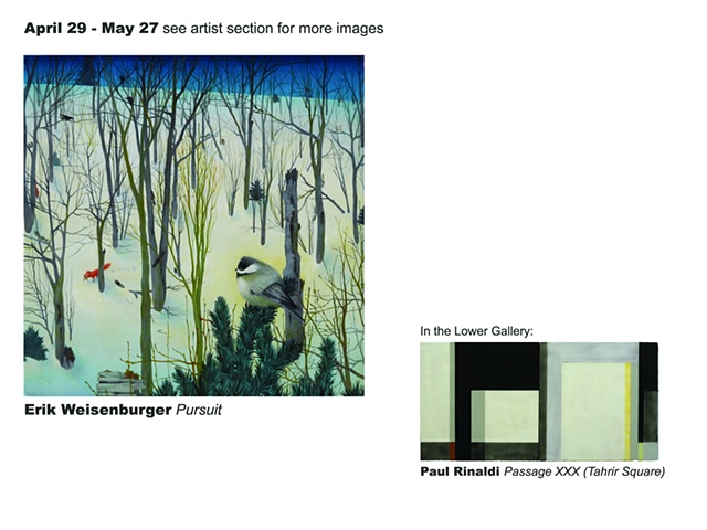 April 29 - May 27, 2011
Erik Weisenburger

In the lower gallery:  Paul Rinaldi