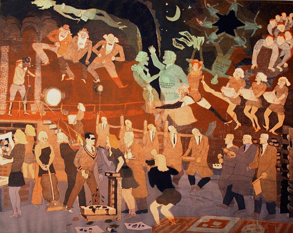 Warrington Colescott
The History of Printmaking:  Rauschenburg at the Tamarind