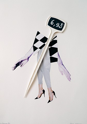 collage on paper, flâneur, flâneuse, Paris, residency