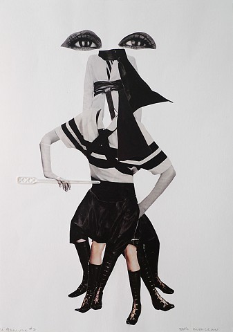 collage on paper, flâneur, flâneuse, Paris, residency