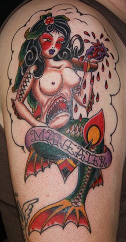 man eater mermaid tattoo - anthony filo rochester