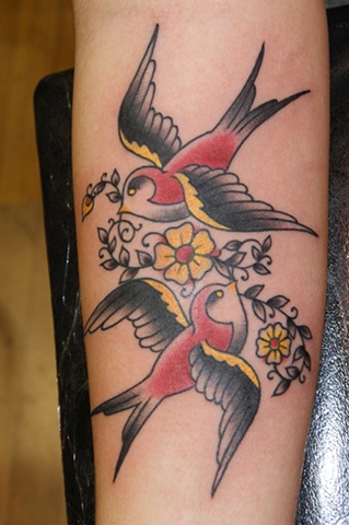 sparrows swallows tattoo - anthony filo rochester