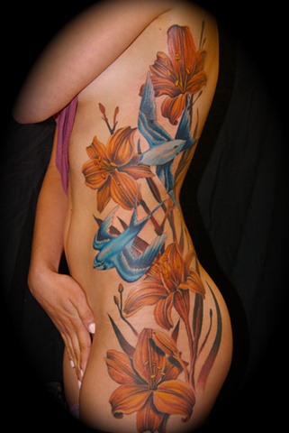 birds and lilies anthony filo tattoo rochester