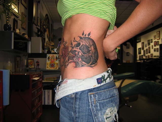 skull & rose tattoo  anthony filo rochester
