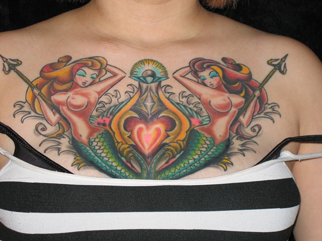 mermaid chestpiece tattoo  anthony filo rochester