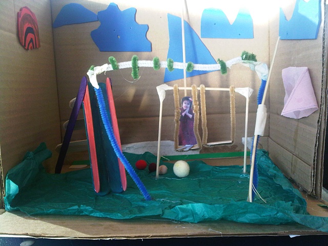 Toy Theatre Making at Sunset Community Centre with Creative Drama & Puppetry Students (ages 5-9) with Instructor Maggie Winston