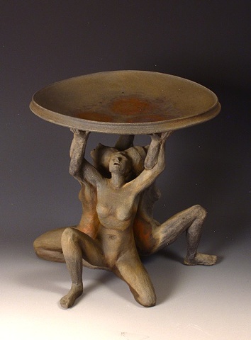 Pedestal Plate with Three Figures