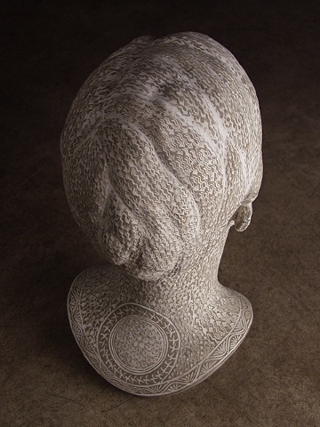 Self Portrait with Mishima (greenware)