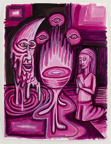 Dancing Chalice. 24x18in. acrylic on paper