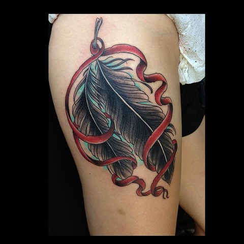 27 tattoo studio feathers and ribbon featured in the 27 tattoo studio feathers and ribbon featured in the