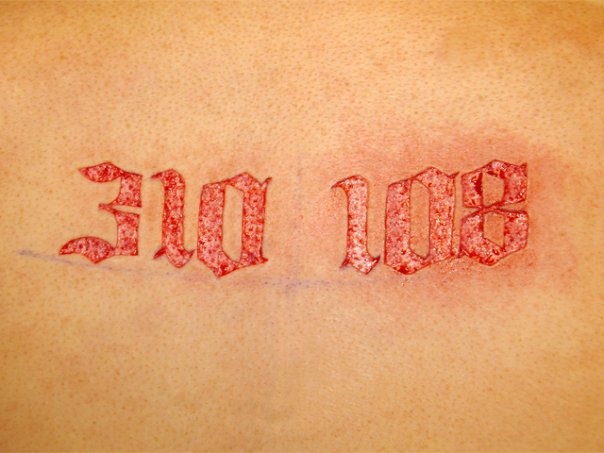 Lettering skin peeling