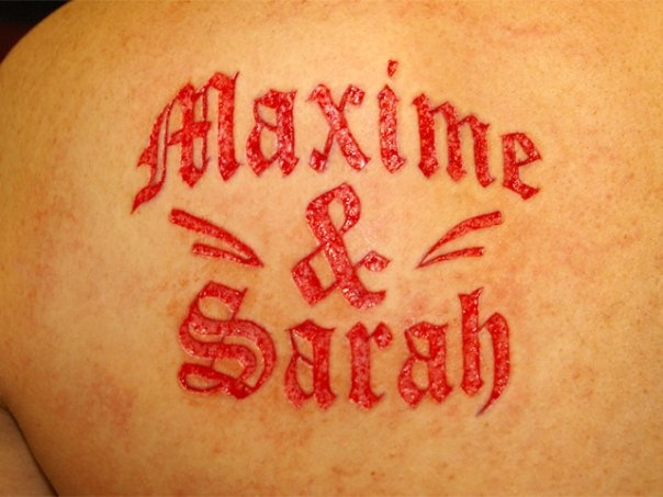 Lettering cutting and skin peeling