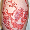 Skull cutting, skin peeling and etching