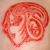 BME logo cutting and skin peeling