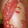 Portrait and flowers cutting and skin peeling