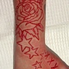 Rose, stars and lettering cutting and skin peeling