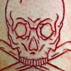 Skull and crosbones cutting
