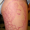 Portrait and flowers cutting and skin peeling
