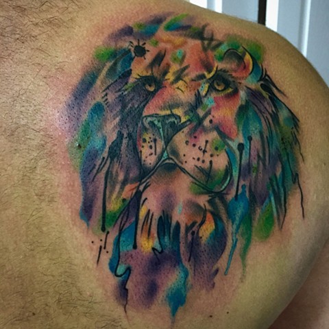 black widow custom tattoo amp design watercolour lion black widow custom tattoo amp design watercolour lion