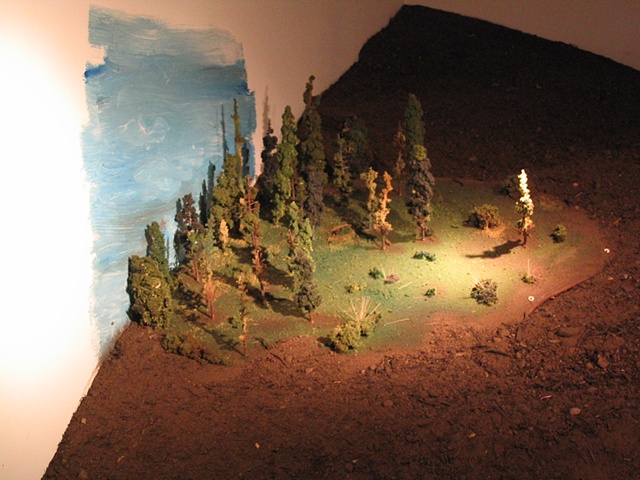 detail of miniature video forest
