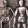CCSF Skeleton and Wooden Figure