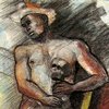 Life Drawing Man with Skull Stick