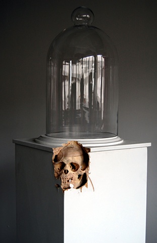  Maskull Lasserre Art Artist Portfolio Artwork Collection Sculpture Public Art Masquel Drawing Montreal Pierre Francois Ouellette Art Contemporain Macaque Monkey Skull Carving Plynth Bell Jar
