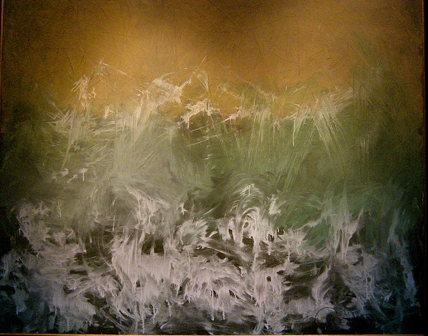 impressionistic ocean scene...mixed media, large size