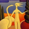 White nude with swan