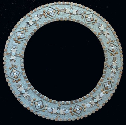 Mirror, Marble, geometric mosaic