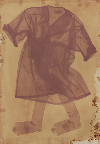 Anthotype made using red tulips