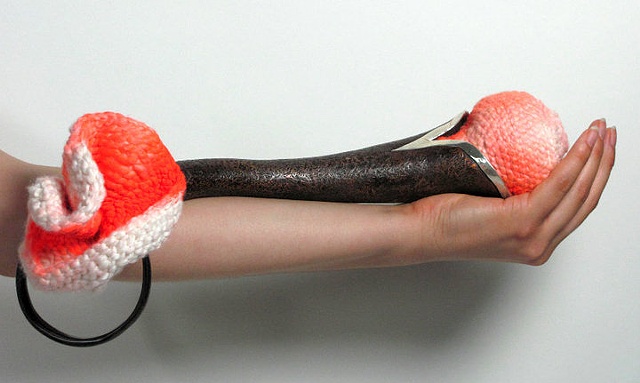 HOLLOW FORMED, CHASED, FABRICATED, CROCHETED, DYED