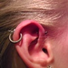 forward helix piercing with 18gauge implant-grade titanium barbell from Neometal