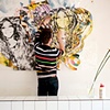 Max Petigoff installing Kim's (collaboration with Kandis Williams) at Times